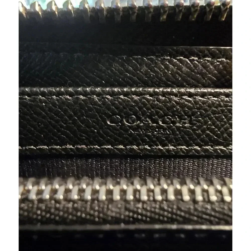 Coach Coated Canvas Accordion Zip Badlands Flower Floral Print Wallet